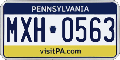 PA license plate MXH0563