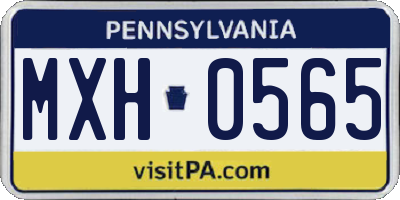 PA license plate MXH0565
