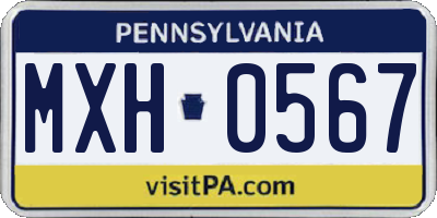 PA license plate MXH0567