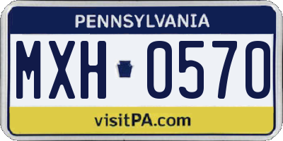PA license plate MXH0570
