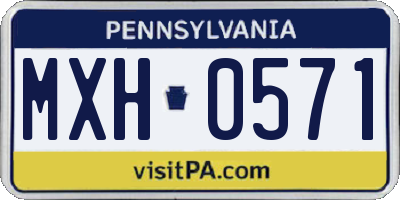 PA license plate MXH0571