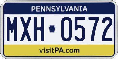 PA license plate MXH0572