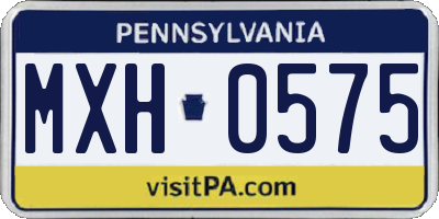 PA license plate MXH0575