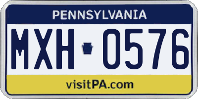 PA license plate MXH0576