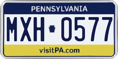 PA license plate MXH0577