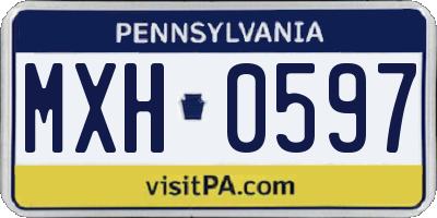 PA license plate MXH0597