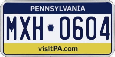 PA license plate MXH0604