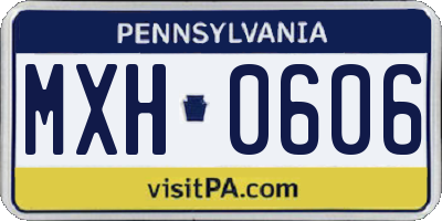 PA license plate MXH0606