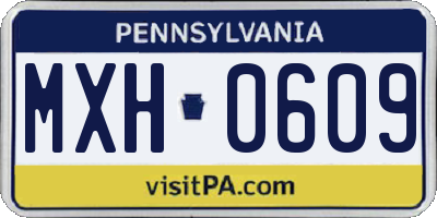 PA license plate MXH0609