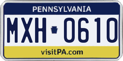 PA license plate MXH0610