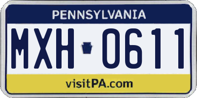 PA license plate MXH0611