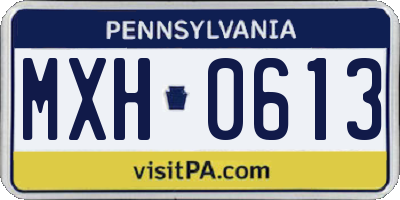 PA license plate MXH0613
