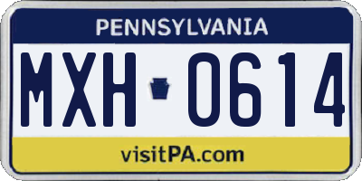 PA license plate MXH0614