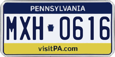 PA license plate MXH0616