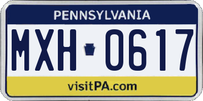 PA license plate MXH0617