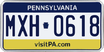 PA license plate MXH0618