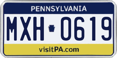 PA license plate MXH0619