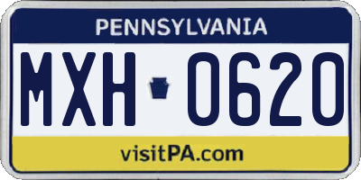 PA license plate MXH0620