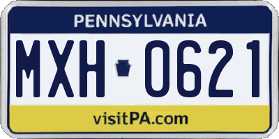 PA license plate MXH0621