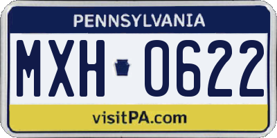 PA license plate MXH0622
