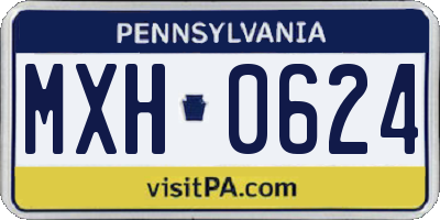 PA license plate MXH0624