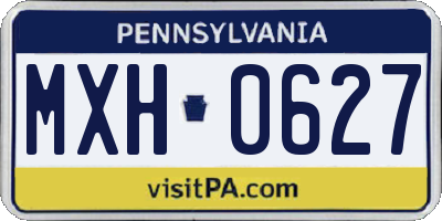 PA license plate MXH0627