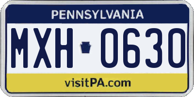 PA license plate MXH0630
