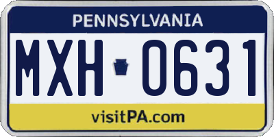 PA license plate MXH0631