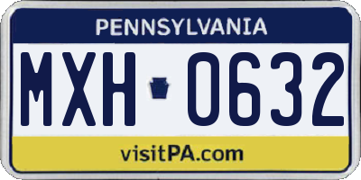 PA license plate MXH0632
