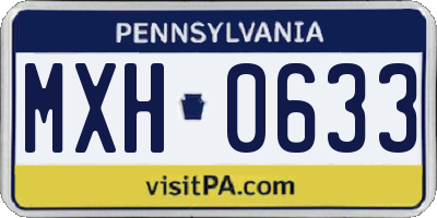PA license plate MXH0633