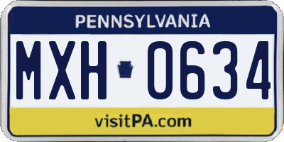 PA license plate MXH0634