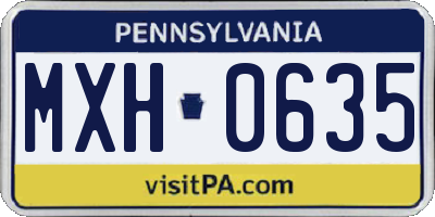 PA license plate MXH0635