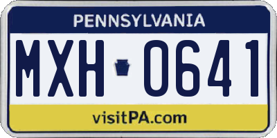 PA license plate MXH0641