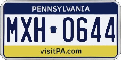 PA license plate MXH0644