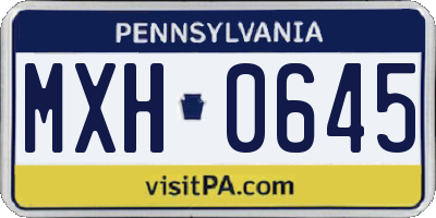 PA license plate MXH0645