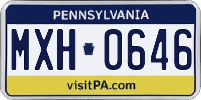 PA license plate MXH0646