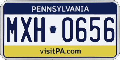 PA license plate MXH0656