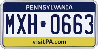 PA license plate MXH0663