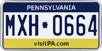 PA license plate MXH0664