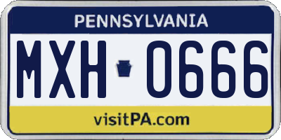 PA license plate MXH0666