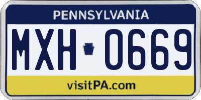 PA license plate MXH0669