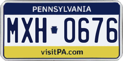 PA license plate MXH0676