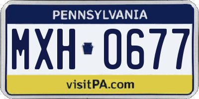 PA license plate MXH0677