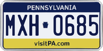 PA license plate MXH0685