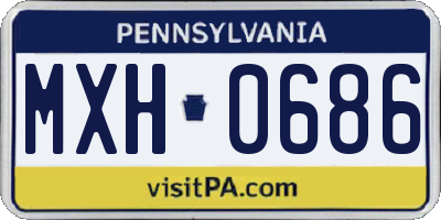 PA license plate MXH0686