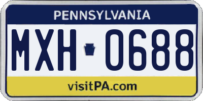 PA license plate MXH0688