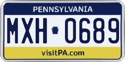 PA license plate MXH0689