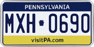 PA license plate MXH0690