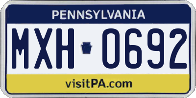 PA license plate MXH0692