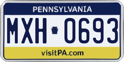 PA license plate MXH0693